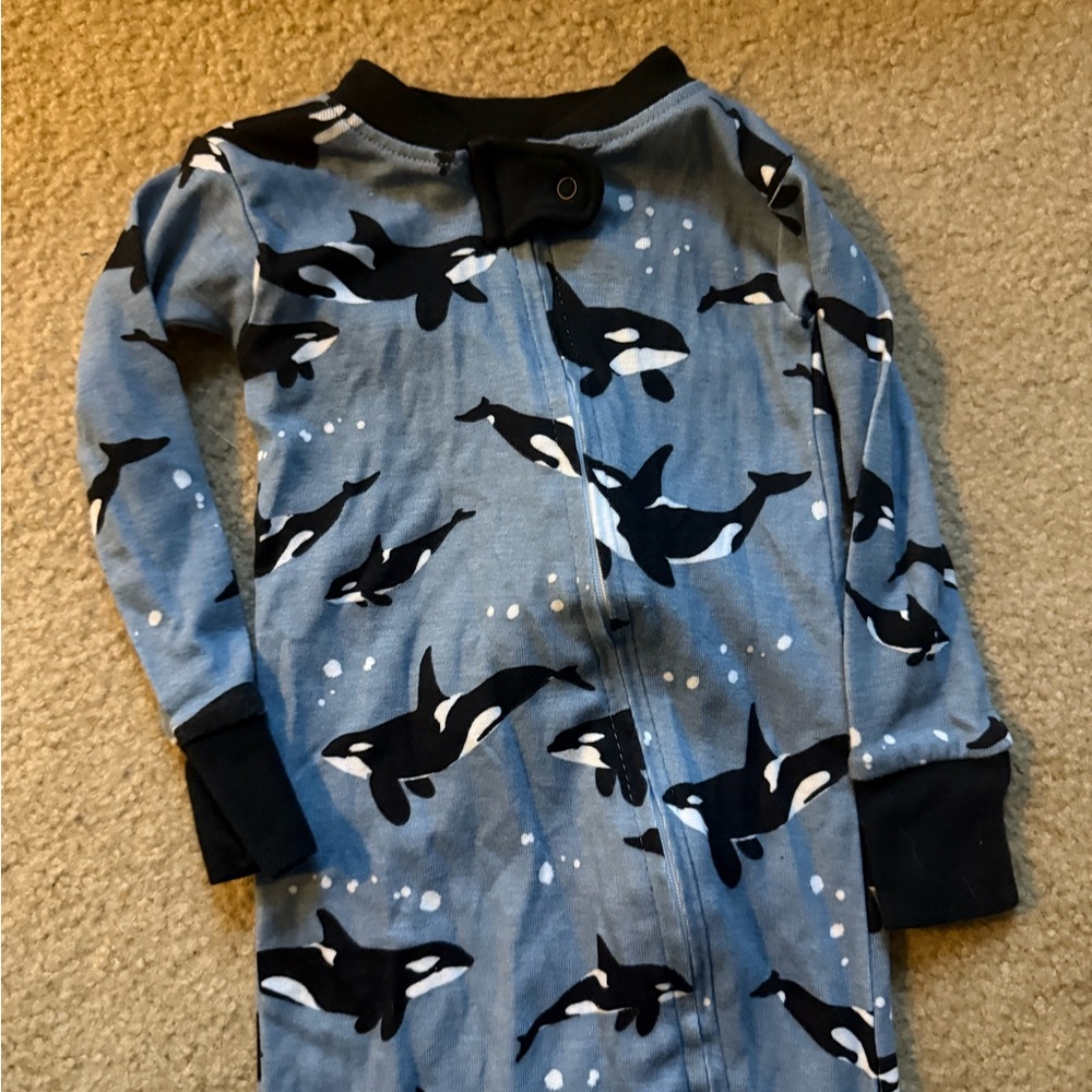 Burt’s Bees Organic Cotton Onesie Blue Whale Print 12M